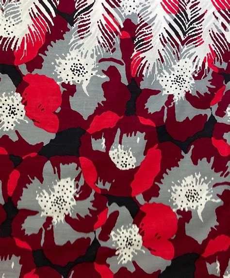 Red Maroon Gray White Black Floral Forest On Black White Red And