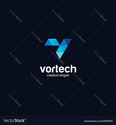 V Tech Logo Design Letter Royalty Free Vector Image