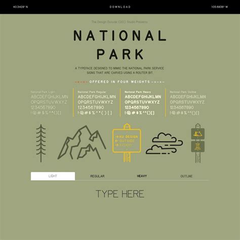 √ National Parks Font