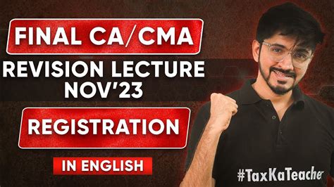 Ca Final Gst Registration Revision In English Nov Ca Cma