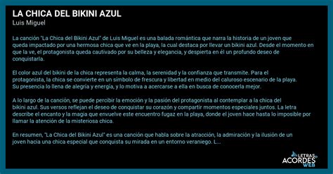 Significado de la canción La Chica Del Bikini Azul de Luis Miguel