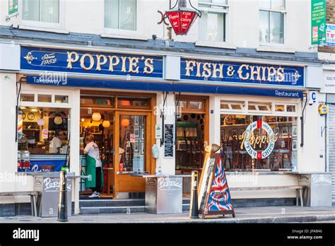 England London Shoreditch Poppys Fish And Chip Restaurant Stock