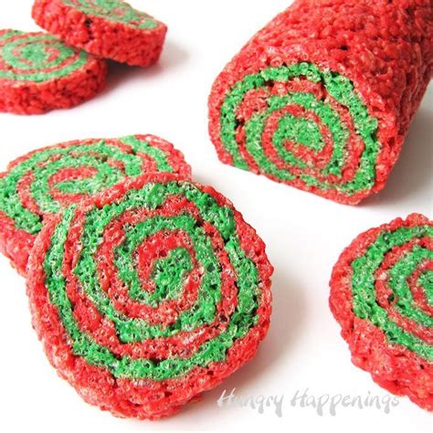 Red And Green Rice Krispies® Treat Christmas Pinwheels Recipe Rice