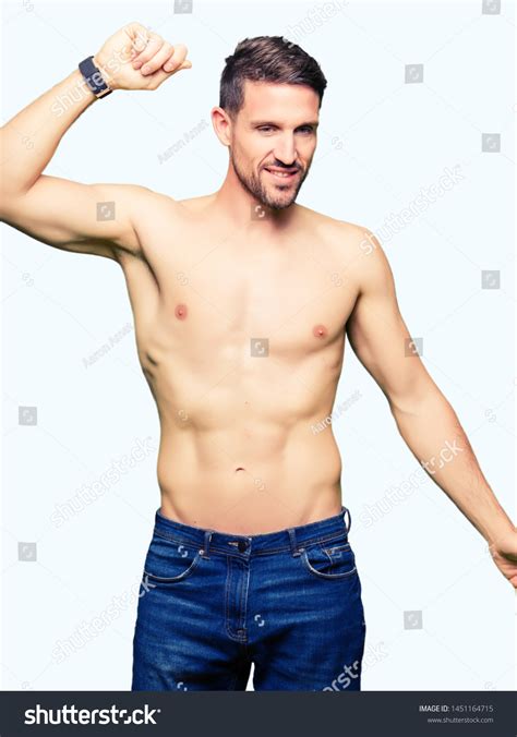 Handsome Shirtless Man Showing Nude Chest Stock Photo 1451164715 Shutterstock
