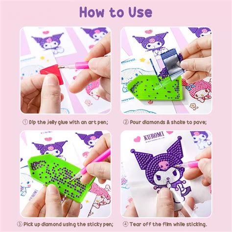 Sanrio Diy Diamond Painting Art Sticker Kits Kawaiienvy
