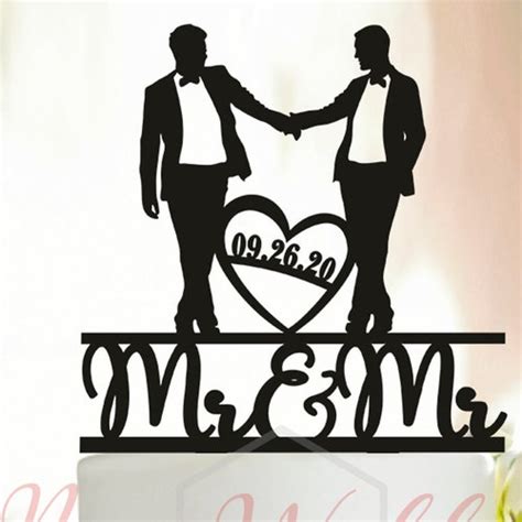 Gay Cake Topper Wedding Silhouette Svg File For Cricut Etsy