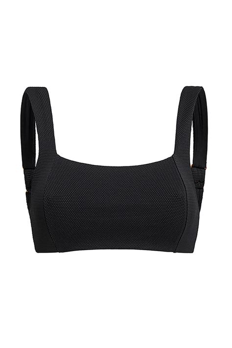 Top Bikini Negro Escote Cuadrado