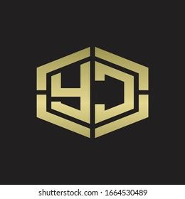 Yc Logo Monogram Hexagon Shape Piece Stock Vector Royalty Free