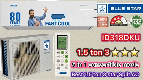 Bluestar Split Ac ॥bluestar 1 5 Ton 3 ⚡️star Inverter Split Ac With 5