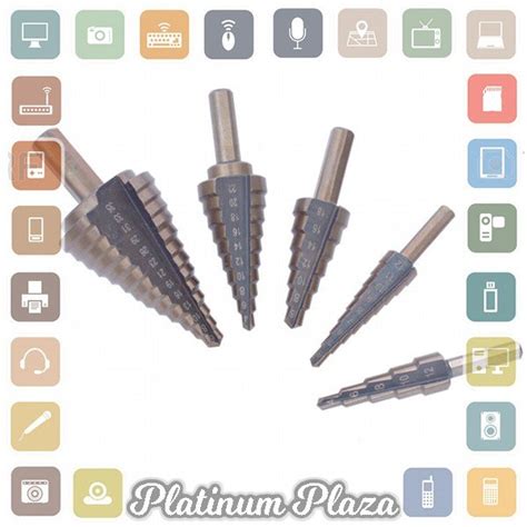 Jual Drillpro Mata Bor Pagoda Spiral Drill Step Down Titanium HSS 5 PCS