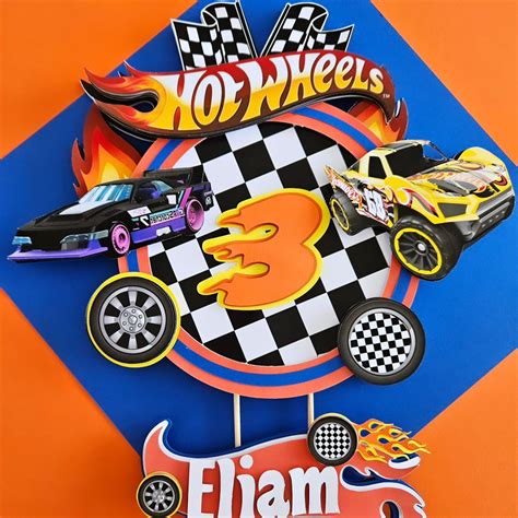 Hot Wheels Cake Topper Para Celebrar Los A Itos De Eliam Caketopperideas Caketopper