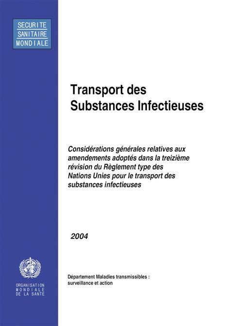 PDF Transport Des Substances Infectieuses Transport Des Substances