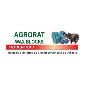Raticid pentru combaterea rozatoarelor , Agrorat Wax Blocks, 5 kg (250