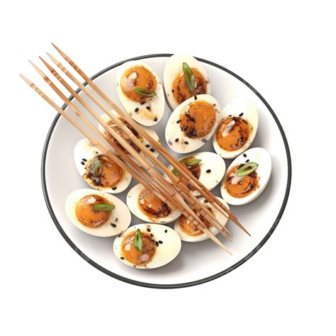 Soy Quail Eggs Satay 3d With Transparency Background, Satay, Cooked