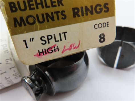 Buehler 1” Scope Mount Rings Code 6 Split Low In Box Nice Ebay