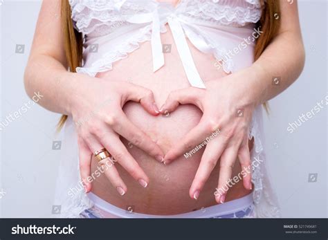 Pregnant Woman White Lingerie Stock Photo Edit Now