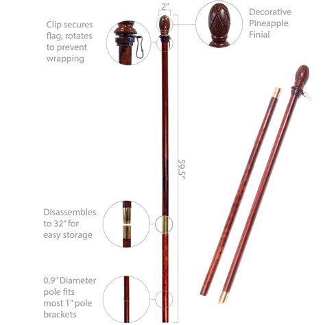 Amazon Toland Home Garden Wooden Flag Pole With Mahogany Finish