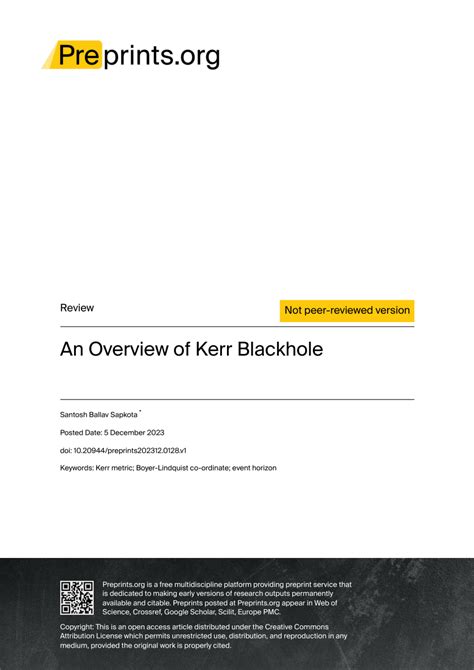 (PDF) An Overview of Kerr Blackhole