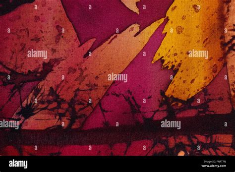 Abstraction Hot Batik Background Orange And Red Texture Handmade On Silk Abstract Surrealism