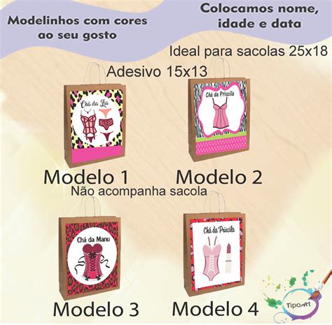 Adesivo para sacola x Chá de Lingerie Elo