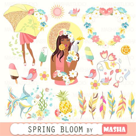 Spring Clipart: spring BLOOM Clipart With Colorful Clipart, African ...