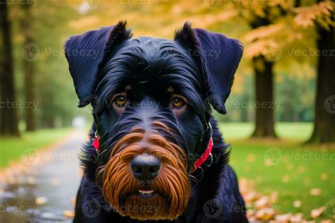 Cute Giant Schnauzer Portrait Of A Beautiful Giant Schnauzer Dog In