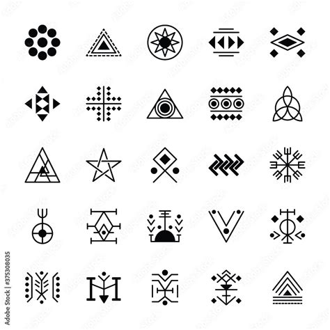 tribal symbols icon vectors set stock vector adobe stock