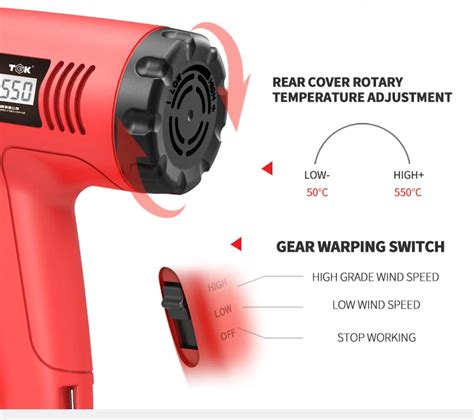 Hg E W New Design Digital Display Temperature Adjustable Hot Air Gun Heat Gun For Paint