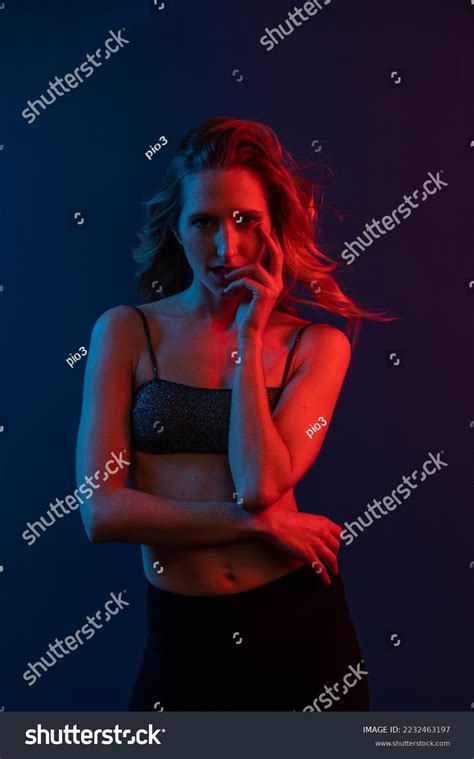Sensual Blonde Woman Studio Portrait Colored Stock Photo 2232463197 Shutterstock