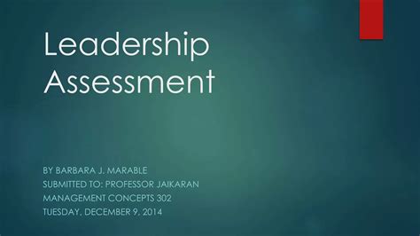 Leadership Assessment Ppt