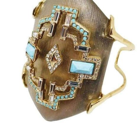 Alexis Bittar Crystal And Turquoise Cuff Bracelet Runway Catalog