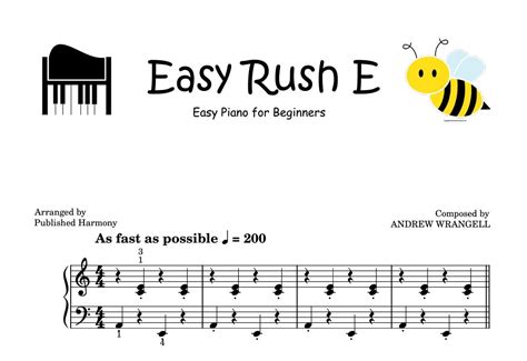 Easy Rush E Grade 1 2 Piano Sheet Music Score Self Learning Series With ...