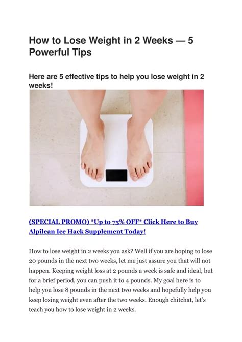 Ppt How To Lose Weight In 2 Weeks 5 Powerful Tips Powerpoint