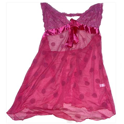 Polka Dot Slip Dress Lingerie Size S M Red Depop