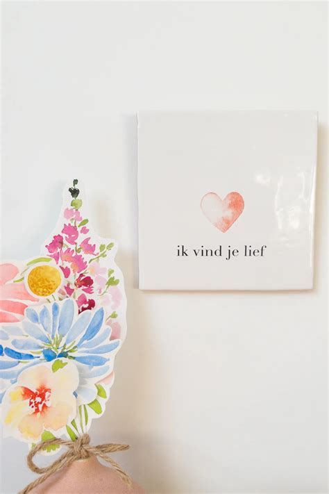 Ik Vind Je Lief Aquarel Tegeltje Papertales Design