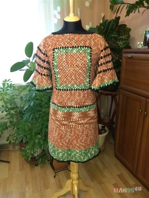 Платье "Бабушкин квадрат" ID 13707, Вязаные, Повседневные, Платья ...