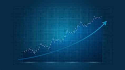 El gráfico de líneas con flecha de tendencia alcista muestra el precio