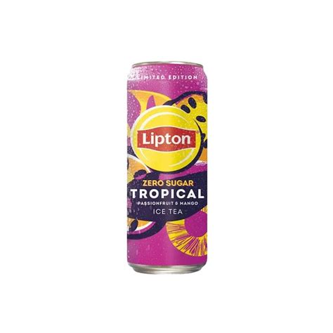 Lipton Tropical Ice Tea Can Passionfruit And Mango Zero Sugar 320ml Imported Driftbasket