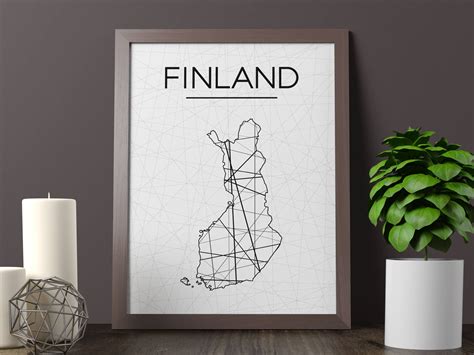 Finland Map Finland Wall Art Finland Art Finland Poster - Etsy
