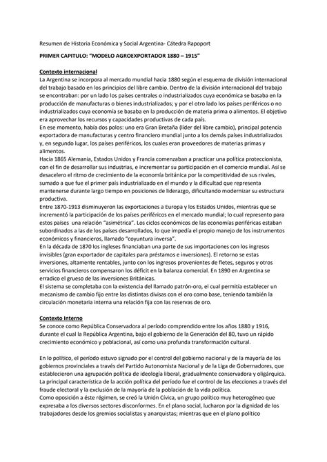 Historia Politica Economica Y Social De La Argentina Rapoport