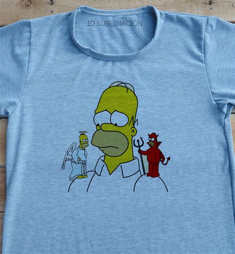 Remera unisex Homero Ángel y demonio Los Simpson