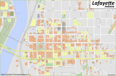 Lafayette IN Downtown Map - Ontheworldmap.com