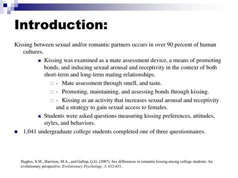 PPT Exploring Sex Differences In Romantic Kissing Among College