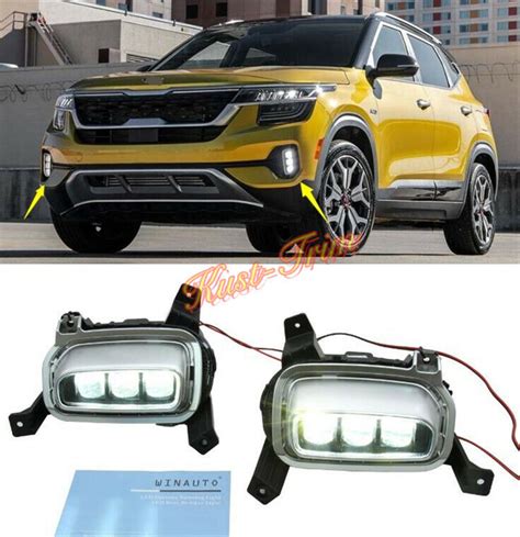 DRL FIT FOR 2020 2022 KIA SELTOS Daytime Running Light LED Front Bumper