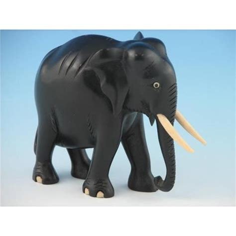 Carved Elephant w Pre-Ban Ivory Tusks