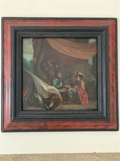 Tableau Xix Ancien Huile Sur Toile Xvii Cadre Hollandais Eur