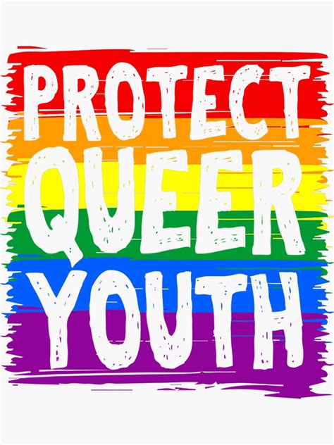 Lgbtq Protect Queer Youth Lgbt Gay Pride Sticker By Devlinmarianne Redbubble