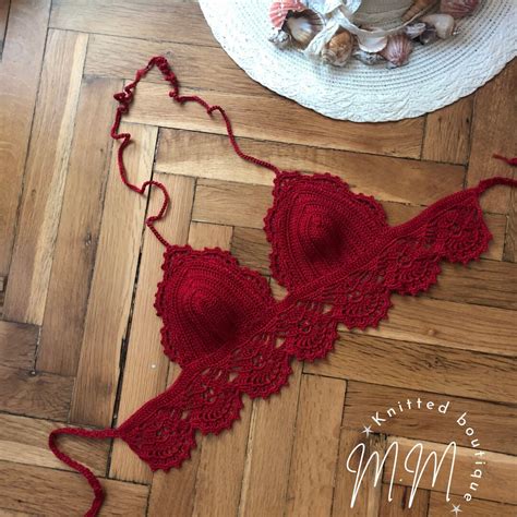 Crochet Bikini Set Sexy Set Knitted Swimsuit Brazilian Bottom Handmade Boho Style Halter Bikini