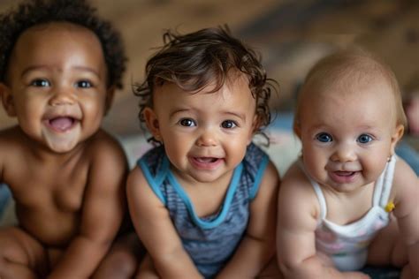 Diverse Babies Sitting Together Happy Free Photo Rawpixel