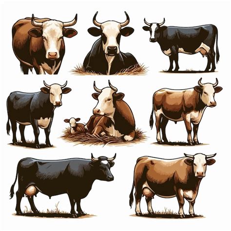 Premium Vector | Aberdeen Angus cattle breeds element logo